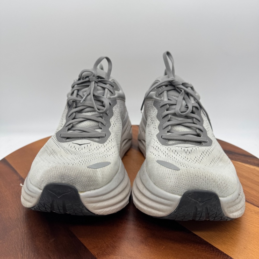 Hoka One One Bondi 8 Sharkskin Men Size 13D Lace Up 1123202 SHMS Running Walking - Picture 2 of 10